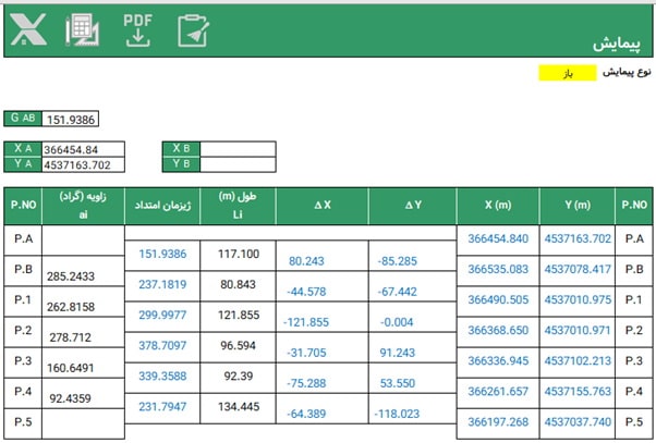 محاسبات پیمایش باز