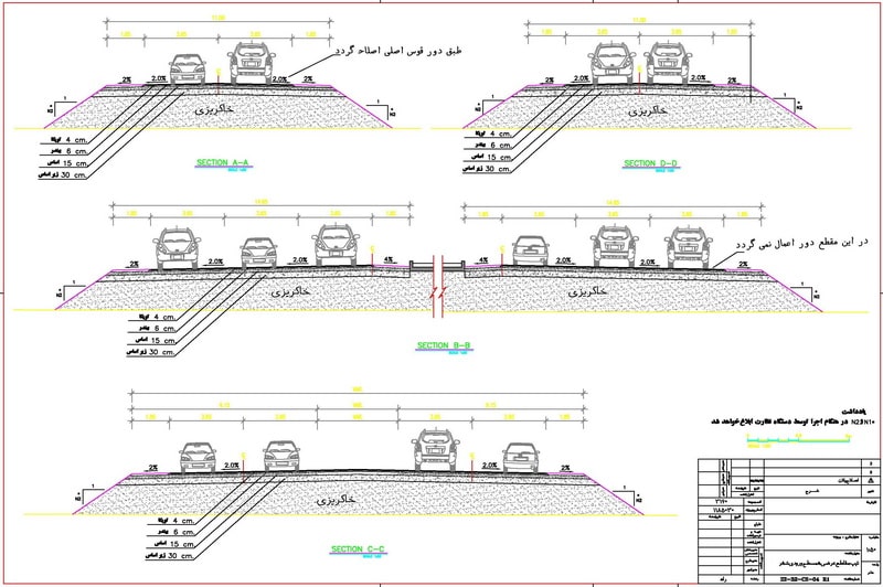 نقشه اتوکد تقاطع همسطح