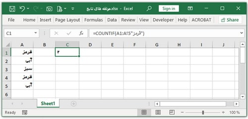 آموزش فرمول نویسی در اکسل