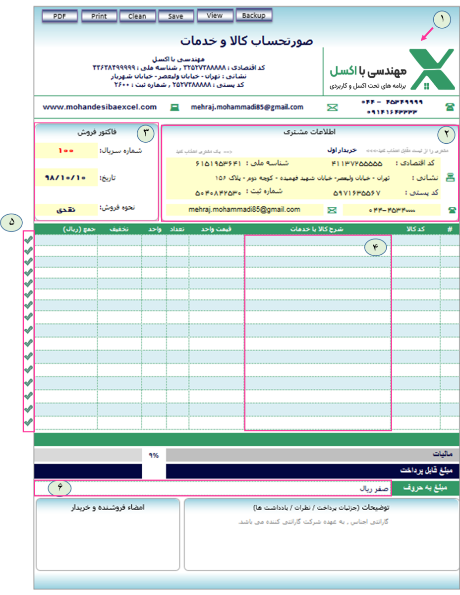 برنامه خودکار صدور فاکتور